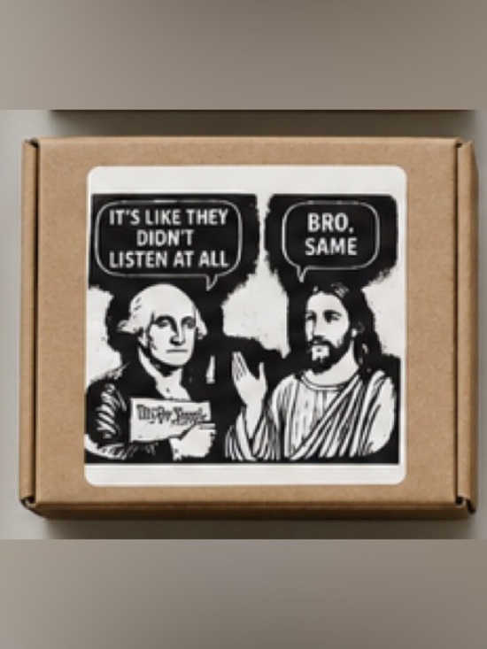 Handmade Other - Handmade Black & White Humorous Historical Comic Sticker 2”x2” - 25pcs